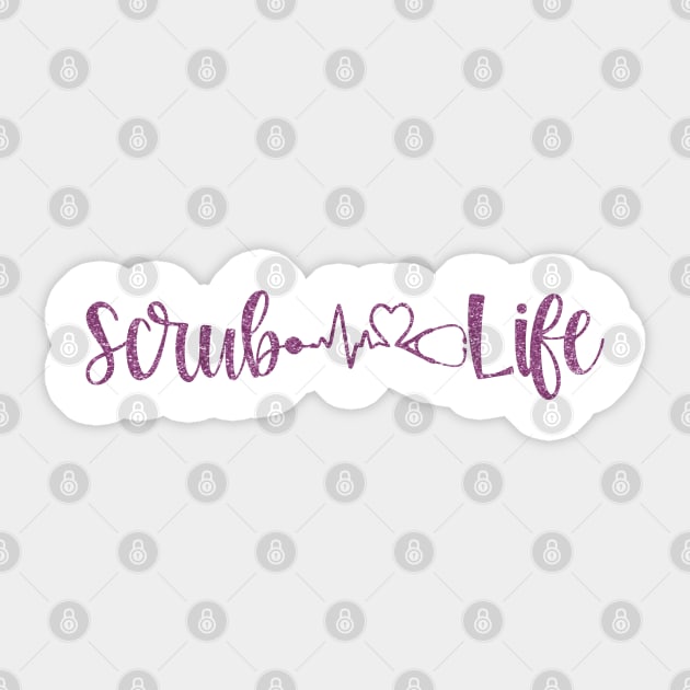 Scrub Life Nurse Script Heartbeat Gift Sticker by creative